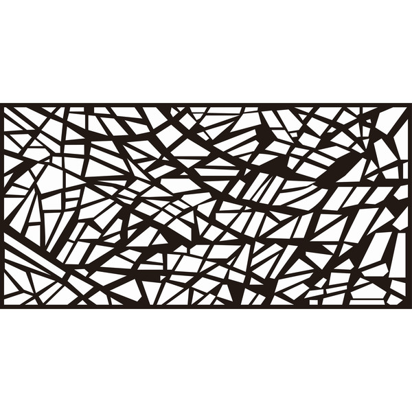 Highlanderhome LaserCut Metal Privacy Fence, WideLine, Black, 24" x 48"/pc WideLine_Black_1pc